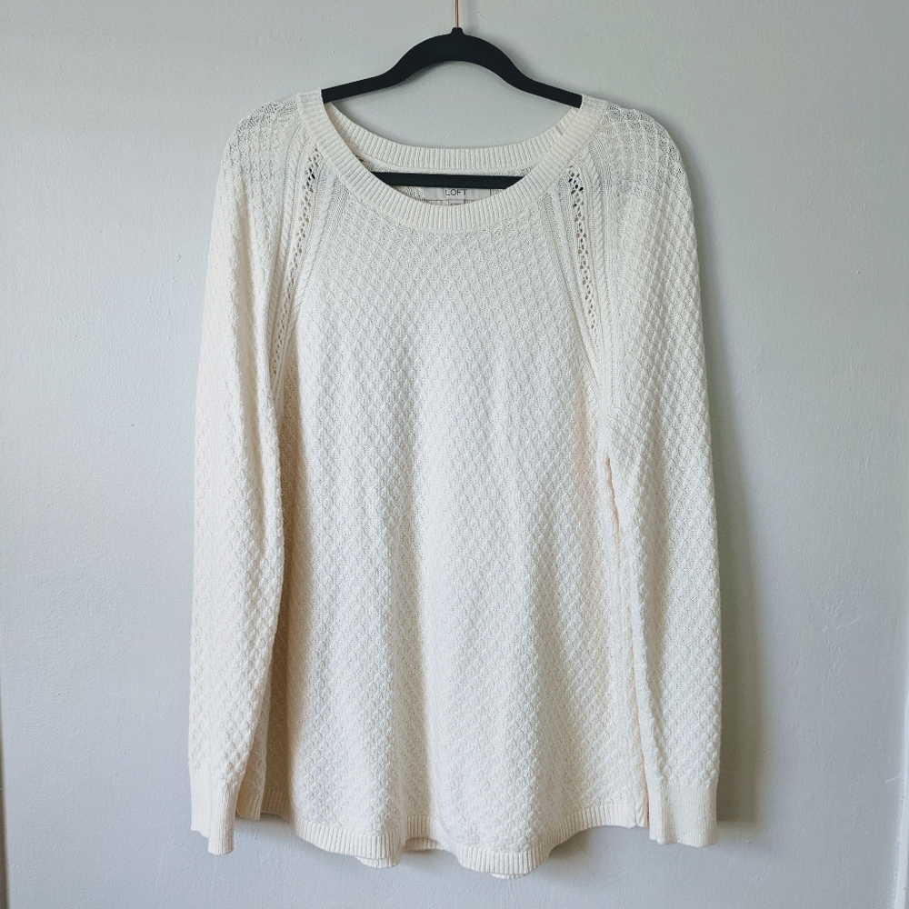 NWOT LOFT Stitchy Shirttail Sweater